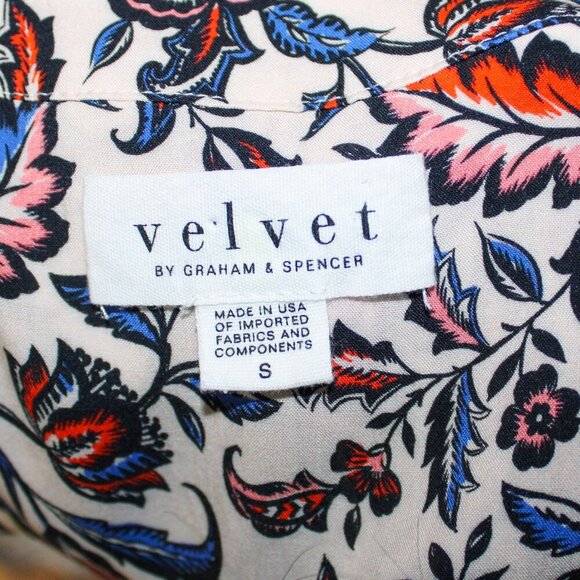 Velvet Graham & Spencer Small Wrap Dress Midi Long Sleeve Paisley Boho Fall - Picture 5 of 5